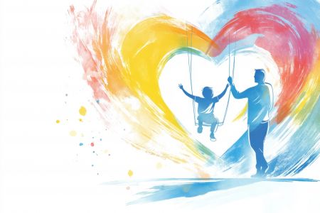 Graphic depicting joyful childhood memories and innocence